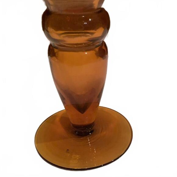 🌼Brown Speckled Glass Candle Holder Pillar Decorative Collectible 7” - Picture 3 of 9